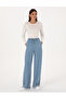 Light Blue Loose Fit Jean Trousers 50314040-Vr003