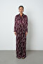 Women's Burgundy Color Patterned Long Tunic Hijab Shirt - Dress - 2