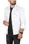 Men's White Large Size Optional Lycra Gabardine Sports Shirt – Slim Fit with Snap Closure 2500423 - 4