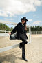 Women's Drawstring Detail Garnished Sweatshirt Black - 5