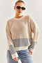Women's Oversized Knit Sweater with Raglan Collar - 231154