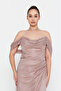 Women's Plus Size Low Sleeve Long Evening Dress 6149 Y.Mink - 2