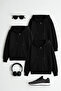 Unisex Black & Black & Blackzipper Hooded Sweatshirt 3-Pack Deal