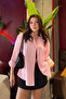 Women's Light Pink Oversize Basic Pocket Detailed Poplin Long Sleeve Shirt - 2