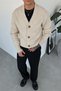Cream basic soft relaxed cardigan - 2