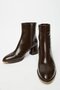 Women's Brown Patent Leather Heeled Boots & Booties – Stylish Casual Boots with Zipper