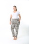 Winter Patterned High Waist Women's Plus Size Pants - 3
