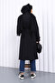 Black Double Breasted Collar Trench Coat - 4