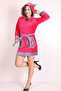 Women's Hooded Embroidered Zippered Bamboo Short Dressing Gown - 2