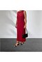 Red Lightweight Halter Neck Sleeveless Side Slit Long Dress - 2