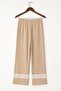 Beige High-Quality Stretchy Modal Cotton Fabric Wide-Leg Sweatpants with Pockets - Casual, Comfortable Fit - 5