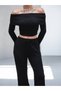 Women's Madonna Collar Cropped Trendy Bubble Suit - 7