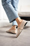 Milan Beige Suede Band Detail Babette Shoes - 3