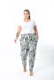 Winter Patterned High Waist Women's Plus Size Pants - 2
