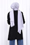 Black Shoulder Stone Cold Yarn Knitwear Tunic - 4