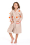 100% Bamboo Girl's Hooded Floral Patterned Dressing Gown / Bathrobe - 3