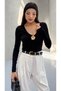 Blouse with Chest Brooch Detail - 2