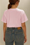 Unisex Basic Düz T-Shirt | Toz Pembe - 2