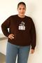3 Yarn Combed Cotton Flower Photography Machine Printed Large Size Unisex Sweatshirt