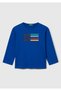 Boy's Multicolored Logo Printed Crew Neck Long Sleeve T-Shirt