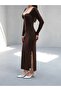Women's Sandy Maxi Dress with Bust Glops and Slit Detail - 6