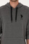 Men's Regular Fit Hooded Anthracite Melange Basic Sweatshirt 50307703-Vr081 - 6