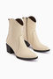 Ubax Genuine Leather Beige Heeled Women's Boots - 2