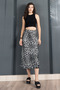 Patterned Satin Fabric Skirt 6718 - 2