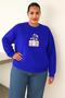3 Yarn Combed Cotton Flower Photography Machine Printed Large Size Unisex Sweatshirt