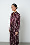 Women's Burgundy Color Patterned Long Tunic Hijab Shirt - Dress - 3