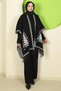 Punch-Colored Three-Piece Knitwear Set Black Hm2814 - 3