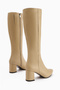 Velma Genuine Leather Beige Heeled Women's Boots - 4