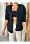 Black Slim Silvery Relaxed Fit Cardigan - 4337