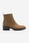 Women's Zippered Heeled Daily Boots Gontre Tan Suede - 3