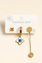 3-Piece Clover Detailed Colorfast Steel Earrings - 2