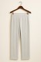 Premium Fabric High Waist Cotton Stretchy Front Slit Wide Leg Women's Pants - Light Gray - 5