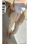 Women's Slim Fit Fabric Pants Ankle Length Carrot Cut with Hem Stitch Detail (Not Stretchy) - 4