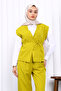 Oil Green Vest Pants Two-Piece Set - 3