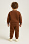 Children's 3-Thread Thick Fleece-Lined Hooded Top and Bottom Children's Tracksuit Set - 2