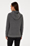 Women's Anthracite Melange Hooded Basic Sweatshirt 50307711-Vr081 - 5