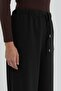 Elastic Waist Wide Leg Trousers Black - 3