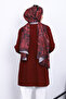 Burgundy Tunic with Pearls on the Shoulders - 4