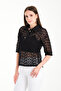    Polo Neck Lace Blouse - 5