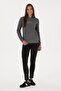 Women's Anthracite Melange Hooded Basic Sweatshirt 50307711-Vr081 - 4