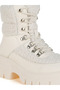 Women Faux Fur Detail Chunky Hiker Boots in Beige - 5