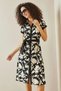 Polo Neck Patterned Midi Dress - 3