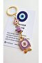 Gift Evil Eye Beaded Lucky Fish Keychain - Purple 10 cm - 3