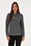 Women's Anthracite Melange Hooded Basic Sweatshirt 50307711-Vr081 - 3