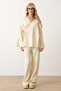 Lace-Up Kimono Pants Knitwear Set Ecru 9364-Tk - 3
