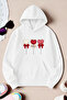 Unisex Heart Lollipop Detailed Printed Oversize Sweatshirt